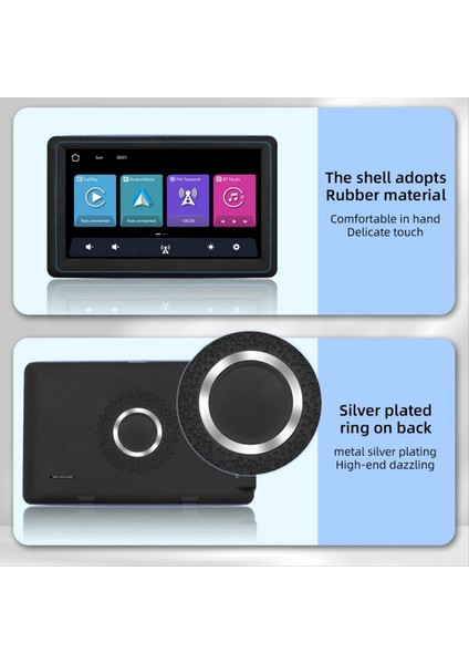 7inch Araba Dokunmatik Ekran Kablosuz Carplay ve Android Otomatik Otomobil Taşınabilir Otomatik Multimedya Oyuncu Navigasyon Ekranı (Yurt Dışından)