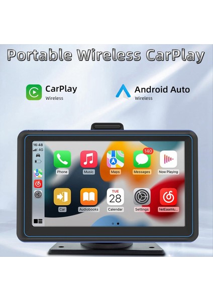 7inch Araba Dokunmatik Ekran Kablosuz Carplay ve Android Otomatik Otomobil Taşınabilir Otomatik Multimedya Oyuncu Navigasyon Ekranı (Yurt Dışından) fırsatları