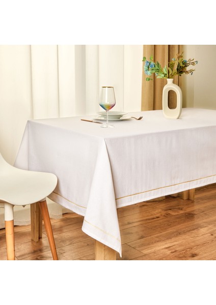 Soft Stripe Masa Örtüsü - Ekru - 150X220 cm