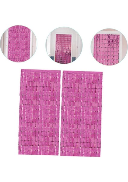 Enessiworldtra Metalize Rose Gold Renk Disko Dikdörtgen Kesim Kapı Perdesi Dekorasyon 1x2 Metre modelleri