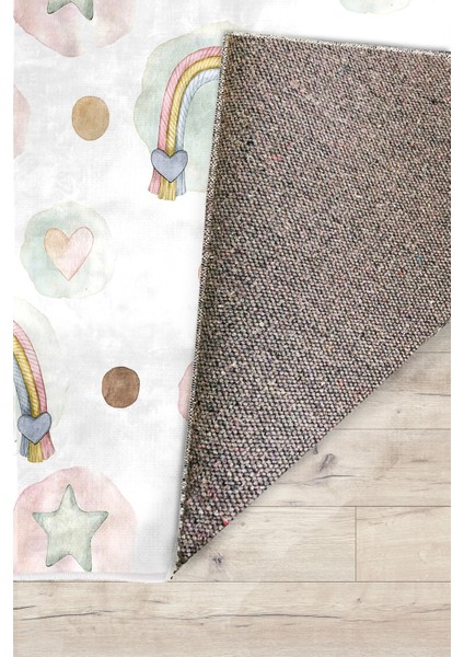 Balerin Kelebek ve Çiçekli Bambu Çocuk Odası Halısı