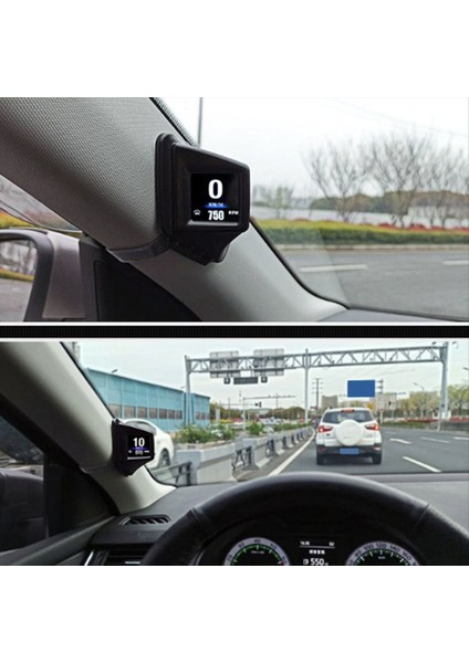 Araba Kafa Yukarı Ekranı A-Pillar Hud Obdıı &amp Gps Ikili Sistem Hız Rpm Aşırı Hız Uyarısı Çok Fonksiyonlu Hud Gadget (Yurt Dışından) fiyatları