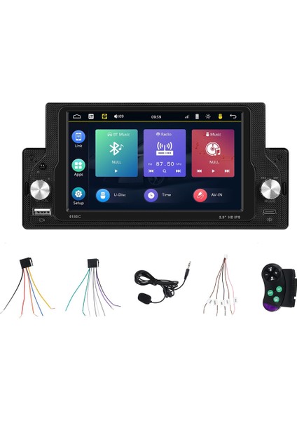 5 9inch Araba Radyosu 1din Carplay Android Otomatik Multimedya Oyuncu Evrensel Araba Radyo Bluetooth Fm USB Swc Eq Mırror Lınk (Yurt Dışından)