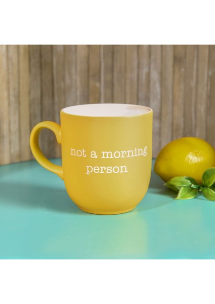 Not A Morning Person Kupa - Sarı - 400 ml