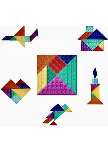 7 Parçalı Geometrik Pop It Seti