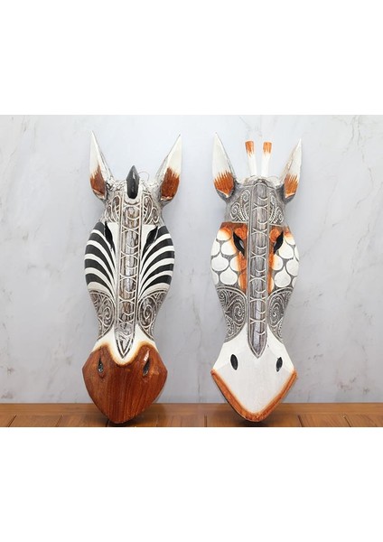 Ahşap Duvara Asmalı Maske Zebra fiyatları