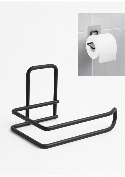 Yapışkanlı Tuvalet Kağıdı Tutucu – Siyah Metal 14 x 7,5 cm 722343 indirimleri