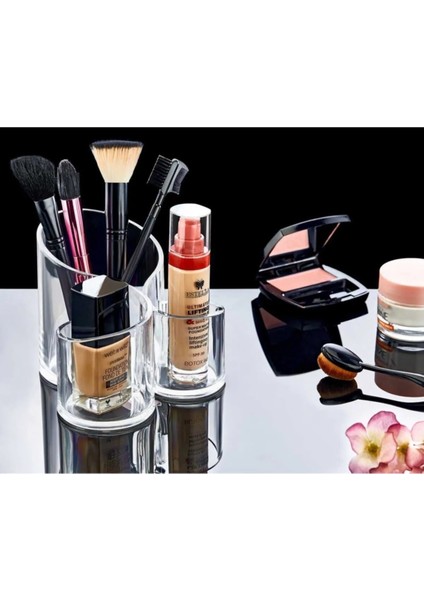 Şeffaf Makyaj Organizeri - 3 Gözlü + Pratik Çekmece Düzenleyici - 12 Bölmeli Tasarım - 2li Set S9KKA fiyatları