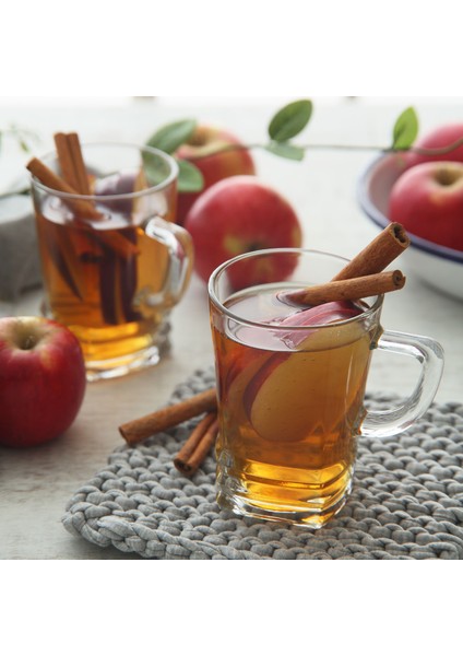 Elegan Cam Fincan 6 Kişilik 225 ml Kulplu (Kahve/Çay Bardağı)