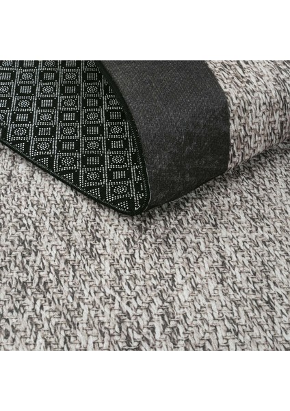 Pratico Gri Makinede Yıkanabilir Halı Sisal Görünüm Dijital Baskıyumuşak Kaymaz Taban Mutfak Halısı