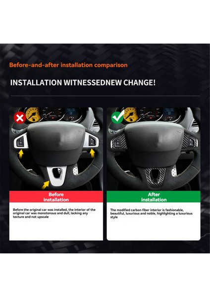 Renault Fluence Megane 3 Rs Scenic 2009-2015 Için Gerçek Kuru Karbon Fiber Araba Direksiyon Simidi Kaplaması (Yurt Dışından) fırsatları