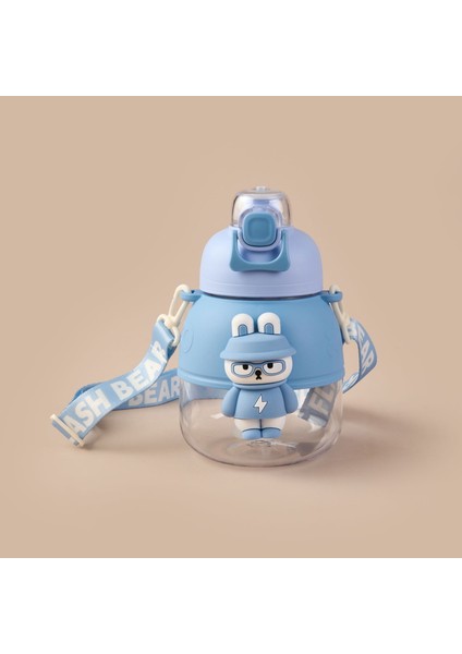 Polikarbon Figürlü Matara - Mavi - 1,1 Lt