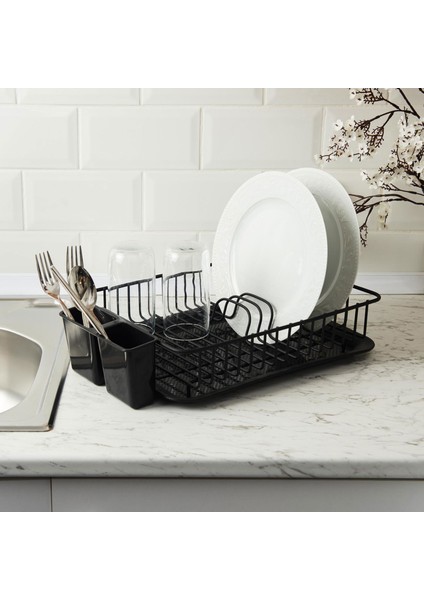Tezgah Üstü Bulaşıklık - Siyah - 42X27,5X9,5 cm