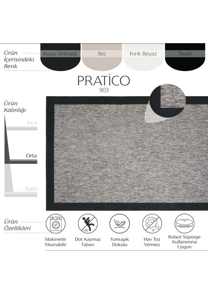 Pratico Gri Makinede Yıkanabilir Kaymaz Taban Mutfak Halısı Sisal Görünüm Yumuşak Dijital Baskı Halı fiyatları