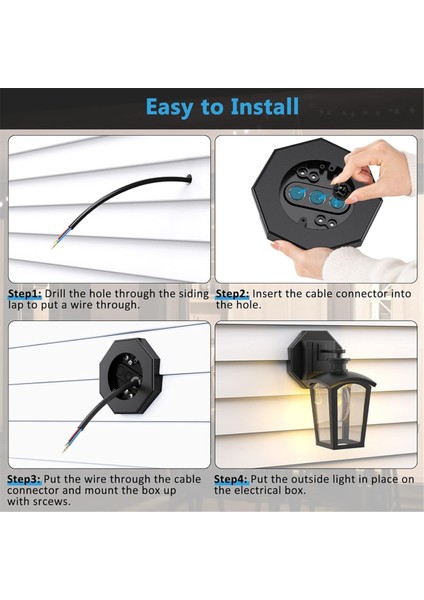 Sekizgen Dış Cephe Kaplama Montaj Kiti, 8141 Dikey Dış Cephe Kaplama Lambası Montaj Plakası Dış Cephe Kaplama Işık Blokları 1/2 Inç Bindirmeli Dış Cephe Kaplaması Için Siyah (Yurt Dışından) fiyatları