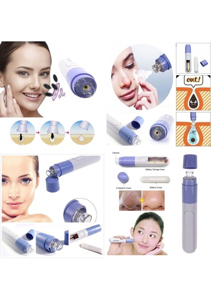 6 Parça Manikür Seti + Siyah Nokta Temizleme Cihazı - Yüz Temizleme - 2li Set A3B2C1 modelleri