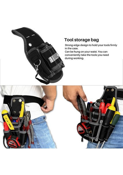 9'u 1 Arada Tornavida Yardımcı Seti Tutucu En Kaliteli 600D Naylon Kumaş Alet Çantası Elektrikçi Bel Cebi Alet Kemeri Kılıfı (Yurt Dışından) fırsatları