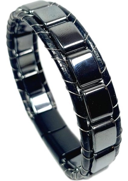 JTAW25BLK1634 Hakiki Deri Mıknatıs Kapama Paslanmaz Çelik Hematit Doğaltaş Siyah Gri Garantili Hediye Kutulu Janti Bileklik fiyatları