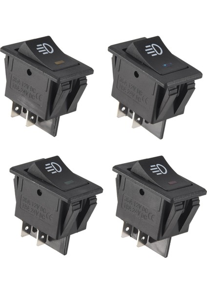4x 12V 35A Araba Kamyon Tekne Sis Lambası Salıncak Anahtarı LED Işık Gösterge Paneli Geçiş 4pin Siyah (Yurt Dışından) modelleri