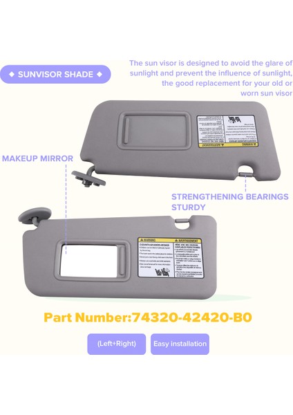 Toyota Rav4 2004-2005 Araç Aksesuarları Için 74320-42420-B0 Araç Sürücü Güneşlik Gölgeliği (Yurt Dışından) indirimleri