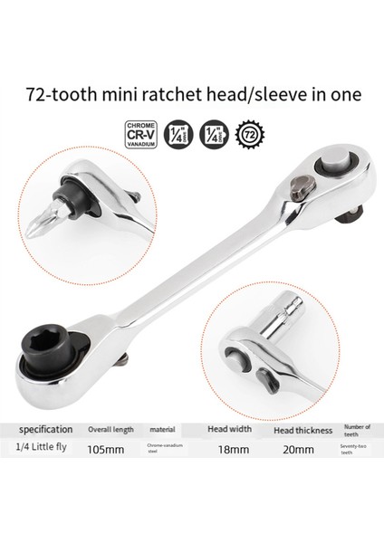 Mini 1/4 Inç Çift Uçlu Hızlı Soket Cırcırlı Anahtar Çubuğu Tornavida Ucu Aleti Cırcırlı Saplı Anahtar Aleti Parçaları Içerir (Yurt Dışından) indirimleri