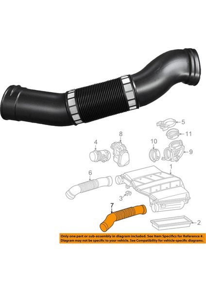 Mercedes Benz A1130942782 Sol Araç Hava Temizleyici Giriş Hortumu (Yurt Dışından) indirimleri