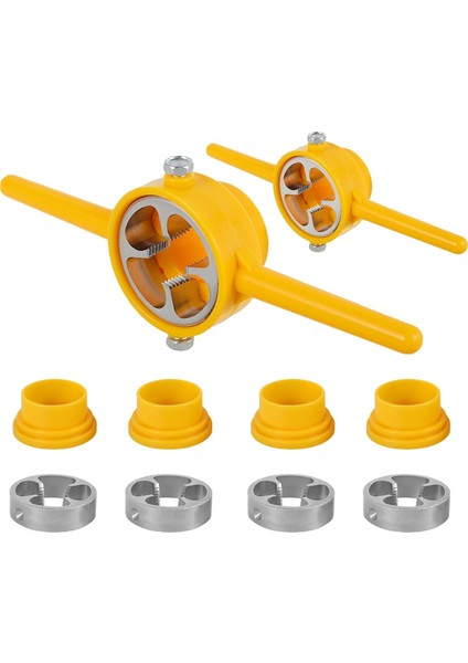 Parça Npt Kalıp Seti, Pvc Diş Açma Aleti, Boru Diş Açma Sıhhi Tesisat Aleti, Pvc Boru Için Manuel Npt Yuvarlak Kalıp Seti, Sarı (Yurt Dışından)