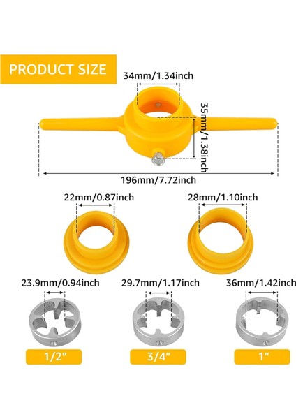 Parça Npt Kalıp Seti, Pvc Diş Açma Aleti, Boru Diş Açma Sıhhi Tesisat Aleti, Pvc Boru Için Manuel Npt Yuvarlak Kalıp Seti, Sarı (Yurt Dışından) indirimleri