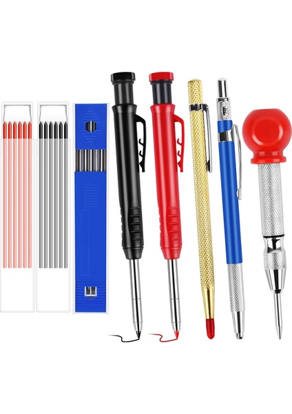 Ahşap Işleme, Mimar Inşaatı Için 8 Parça Mekanik Marangoz Kalem Seti, Marker Yedekli 3 Parça Marangoz Kalemi (Yurt Dışından)