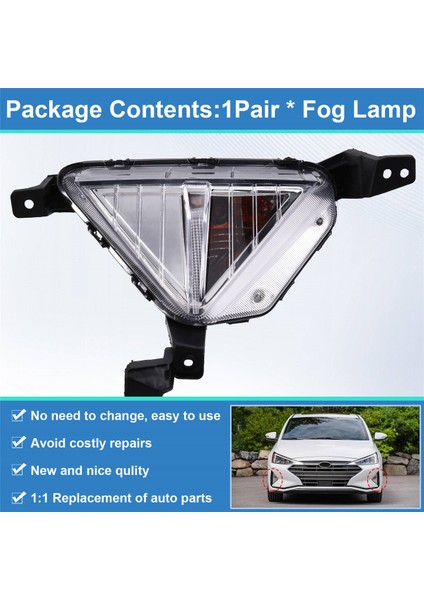 Hyundai Elantra 2019-2020 Için Yeni Ön Sis Lambası Aydınlatma Grubu (Yurt Dışından) indirimleri