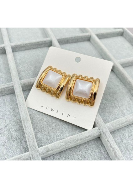 Gold Inci Görünüm Kare Vintage Küpe fiyatları