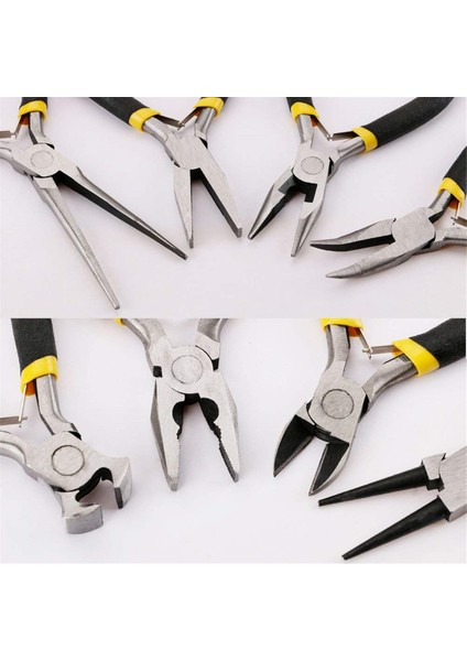 8 Parça Mini Pense Seti, Uzun Burunlu, Dişli, Düz Çeneli, Yuvarlak Eğri Iğneli, Çapraz Burunlu, Tel Ucu Kesici, Siyah Saplı ve Koruyucu Kılıflı Hat Ustası Pense (Yurt Dışından) fırsatları