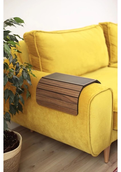 Kahverengi Koltuk Kenarı Ahşap Kaymaz Tepsi fırsatları