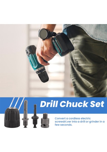 0,8-10 mm Hassas Anahtarsız Matkap Mandren Dönüştürücü 3/8 Inç - 24UNF Dişli Hızlı Değiştirme Adaptörü Sds-Plus Altıgen Şaft Soketi ile (Yurt Dışından) indirimleri