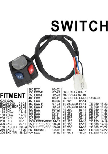 Ktm Husaberg Gasgas EC250 300 EC250F 350F 2021-2023 Te 125 2012-2014 Için Motosiklet Far Kornası Kontrol Anahtarı (Yurt Dışından) modelleri