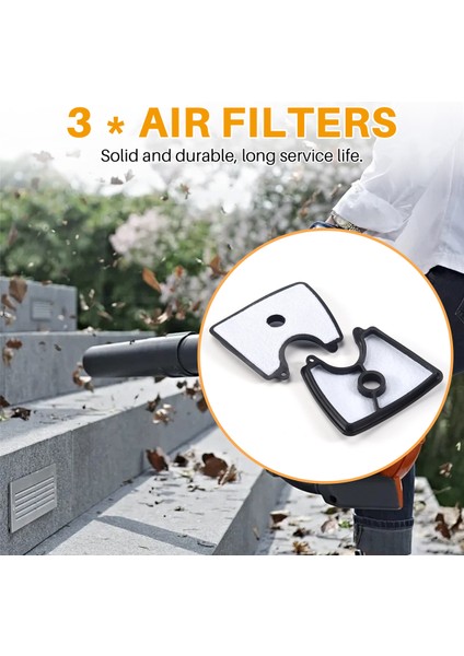 Jonsered Husqvarna 125B Bx Bvx B2126 Yaprak Üfleyici 545112101 Için Hava Filtresi, 3 Adet (Yurt Dışından) indirimleri