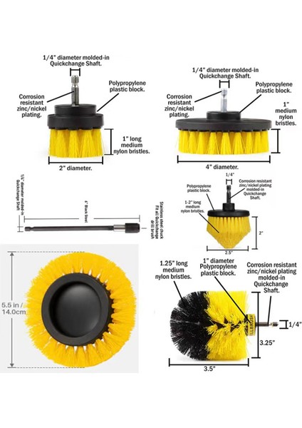 Matkap Fırçası Ek Parçası Seti Güçlü Fırça, 1 Adet Uzatılabilir Uzun Ek Parça, Temizlik Için Matkap Fırçası, B (Yurt Dışından) fiyatları