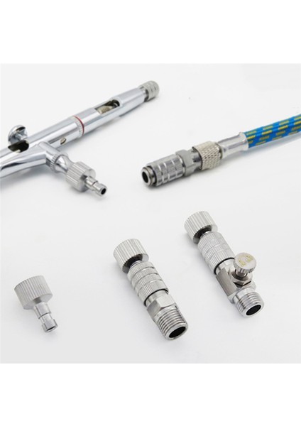 Hava Fırçası Hızlı Çıkarma Adaptörü 1/8 Inç Fiş Erkek ve Dişi Bağlantı Parçası Hava Kompresörü Airbrush Hortum Adaptörü (Yurt Dışından)