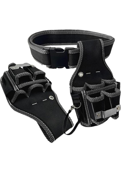 Tuval Alet Çantası Marangoz Bel Çantası Küçük Siyah Oxford Kumaş Elektrikçi Çantası Hırdavat Alet Bel Çantası Kemer (Yurt Dışından)