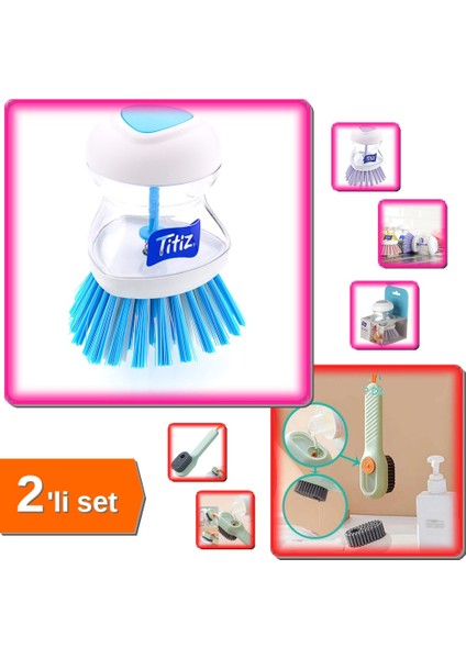 Deterjan Hazneli Süet Bot + Nubuk Ayakkabı Temizleme Fırçası - Çok Amaçlı Fırça Seti XYZ789