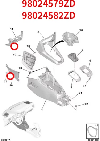 98024579ZD 98024582ZD Peugeot 301 Citroen C3XR C3L Elysee Için Yeni Yan Kapak Plakası (Yurt Dışından) modelleri