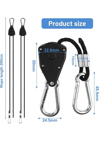 Adet 1/8 Inç Ayarlanabilir Ağır Hizmet Tipi Halat Askısı - Büyüyen Işık Armatürleri Için Güçlendirilmiş Metal Iç Dişliler ve Mandallar (Yurt Dışından) fiyatları