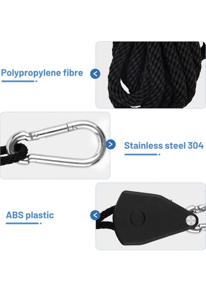 Adet 1/8 Inç Ayarlanabilir Ağır Hizmet Tipi Halat Askısı - Büyüyen Işık Armatürleri Için Güçlendirilmiş Metal Iç Dişliler ve Mandallar (Yurt Dışından) fırsatları