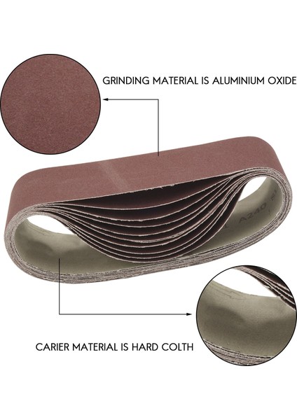 3 x 21 Inç Zımpara Bantları | 240 Grit Alüminyum Oksit Zımpara Bandı | Taşınabilir Bant Zımpara Makinesi Için Premium Zımpara Kağıdı - 10'lu Paket (Yurt Dışından) indirimleri
