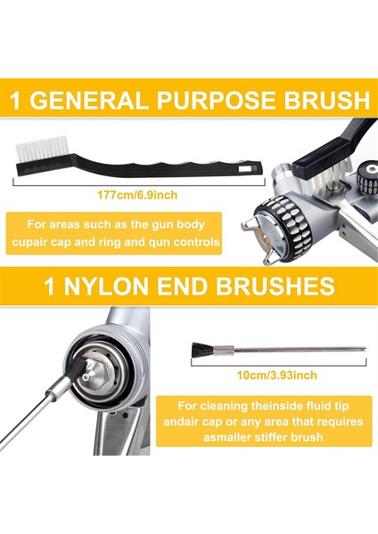 Sprey Temizleme Kiti 17 Parça Çok Amaçlı Boya Tabancası Fırçası Temizleme Aleti Naylon Mini Tüp Fırçalar ve Iğneler ile (Yurt Dışından) indirimleri