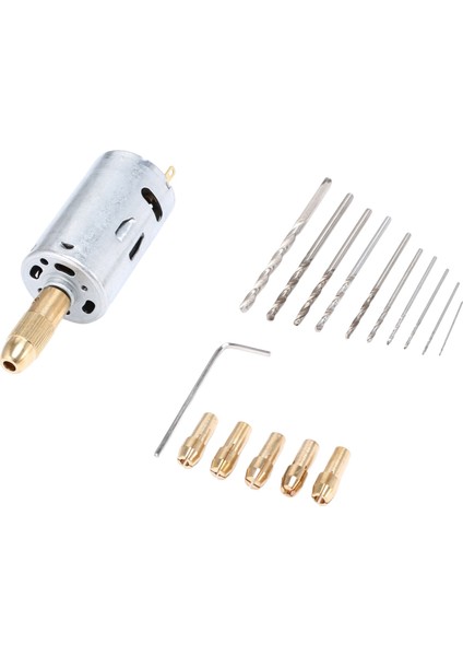 Mini Elektrikli El Matkap Ucu Seti Dc 12V Motor 0,5-3mm Hss Büküm Matkap Ucu 5 Adet Mandren Pens ile Delme Deliği Testeresine Uygun (Yurt Dışından)
