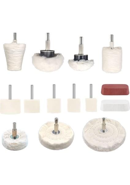 Matkap, Parlatma Pedi, Parlatma Tekerleği Kitleri, Alüminyum, Paslanmaz Çelik, Krom, Metal, Cam Için 14 Parça Parlatma Tekerleği (Yurt Dışından)