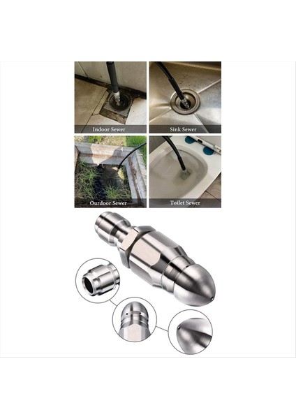 1/4 Yüksek Basınçlı Tıkanıklık Açma Yıkama Nozulları Kanalizasyon ve Kanalizasyon Hortumu Nozul Yıkama Aksesuarları 5000PSI (Yurt Dışından) fırsatları