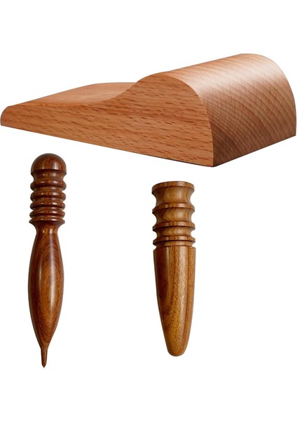 Deri Kenar Parlatıcı ve Ahşap Kayış Bükme Deri Seti, Yuvarlak Başlı Kenar Kaydırıcı Uçlu Taşlama Deri El Sanatları Aletleri (Yurt Dışından)