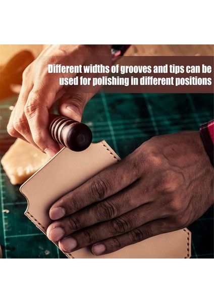 Deri Kenar Parlatıcı ve Ahşap Kayış Bükme Deri Seti, Yuvarlak Başlı Kenar Kaydırıcı Uçlu Taşlama Deri El Sanatları Aletleri (Yurt Dışından) fırsatları